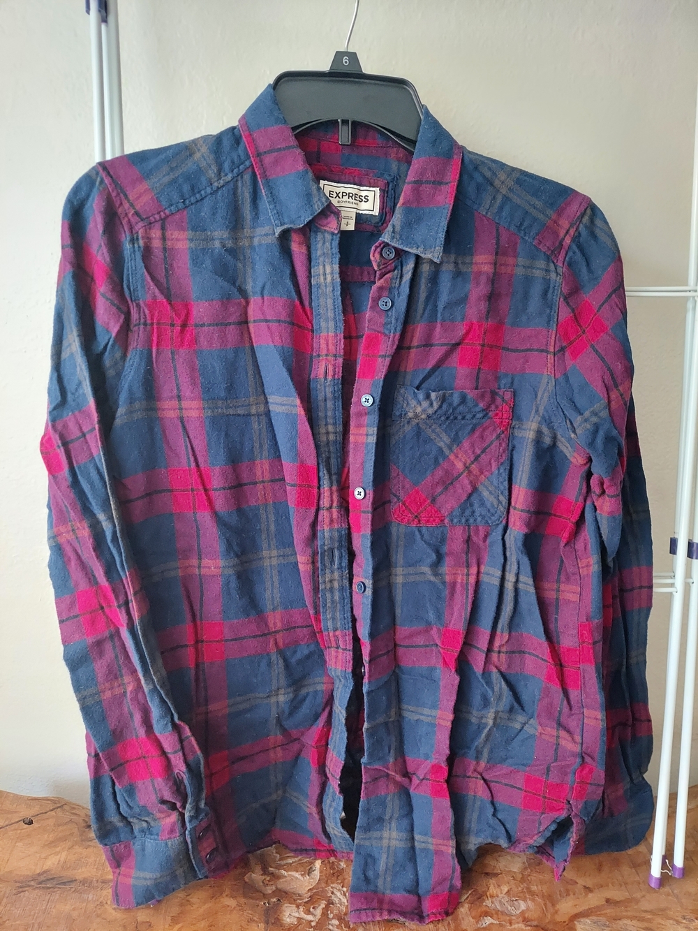 Vintage Grunge Plaid Flannel Shirt
